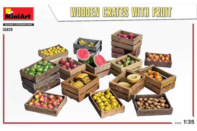 1:35 MiniArt 35628 Wooden Crates with fruit - Min35628 img - MIN35628