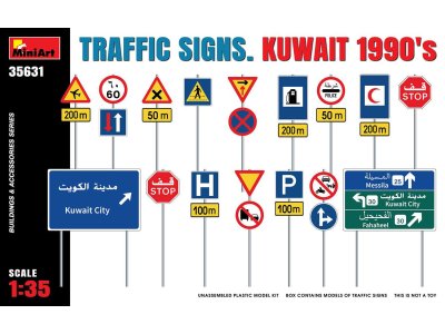 1:35 MiniArt 35631 Traffic Signs - Kuwait 1990's - Min35631 art - MIN35631