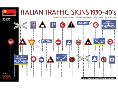 1:35 MiniArt 35637 Italian Traffic Signs 1930-40s - Min35637 art1 - MIN35637