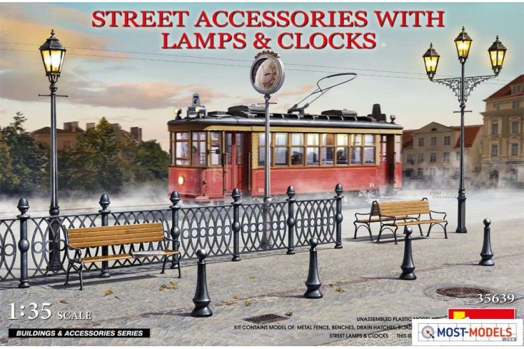 1:35 MiniArt 35639 Street Accessoires with Lamps & Clocks - Min35639 art 1 - MIN35639