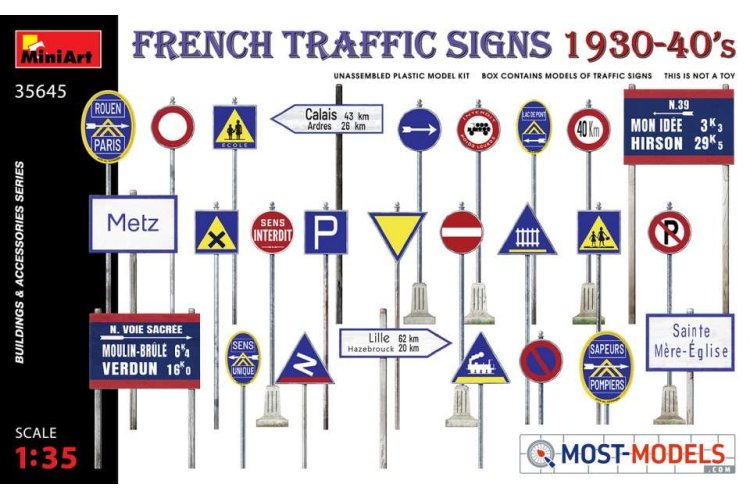 1:35 MiniArt 35645 French Traffic Signs 1930-1940s - Min35645 art1 1 - MIN35645