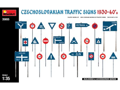 1:35 MiniArt 35655 Czechoslovakian Traffic Signs for Diorama - Min35655 2 - MIN35655