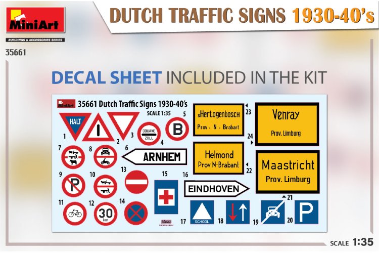 1:35 MiniArt 35661 Dutch Traffic Signs 1930-40s - Min35661 2 - MIN35661