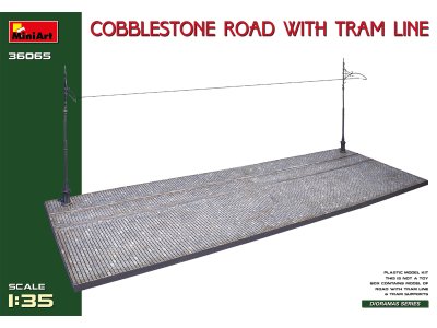1:35 MiniArt 36065 Cobblestone Road w/Tram Line - Min36065 - MIN36065