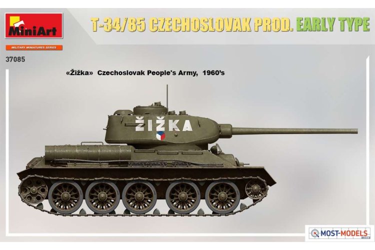 1:35 MiniArt 37085 T-34/85 Czechoslovak Prod. Early Type Tank - Min37085 6 - MIN37085