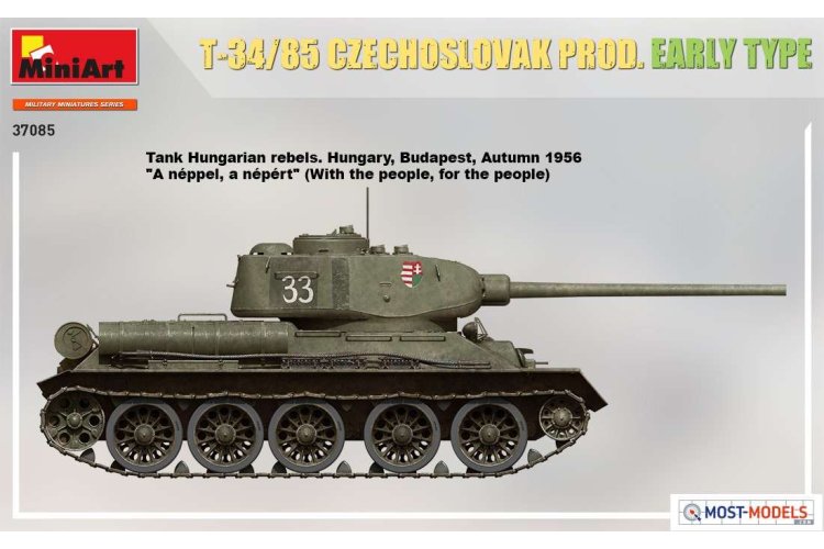 1:35 MiniArt 37085 T-34/85 Czechoslovak Prod. Early Type Tank - Min37085 8 - MIN37085