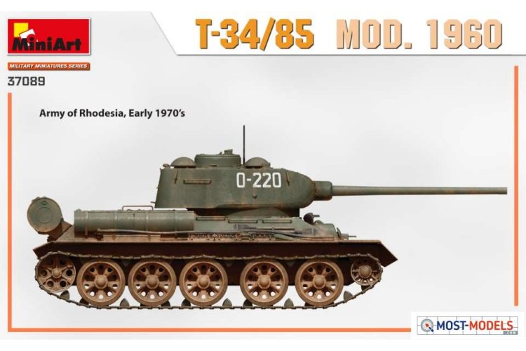 1:35 MiniArt 37089 T-34/85 Mod. 1960 Tank - Min37089 side views3 - MIN37089