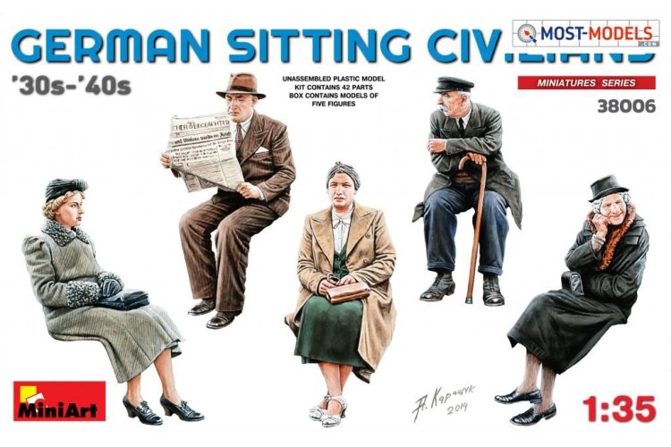 1:35 MiniArt 38006 German Sitting Civilians '30s-'40s - Min38006 - MIN38006