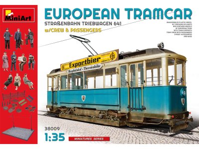 1:35 MiniArt 38009 European Tramcar - strassenbahn triebwagen 641 - Min38009front - MIN38009