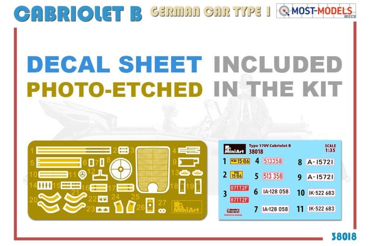 1:35 MiniArt 38018 Cabriolet B German car type 170V - Min38018 1 - MIN38018