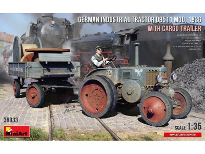 1:35 MiniArt 38033 German Tractor D8511 Mod. 1936 w/Cargo Trailer - Min38033 art - MIN38033