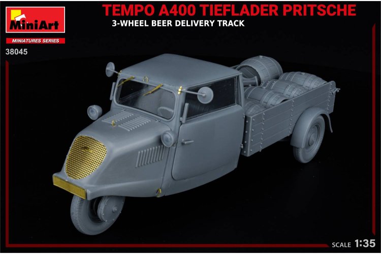 1:35 MiniArt 38045 Tempo A400 Tieflader Pritsche 3-Wheel Beer Delivery Truck - Min38045 7 - MIN38045