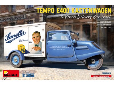 1:35 MiniArt 38047 Tempo E400 Kastenwagen 3-Wheel Delivery Box Track - Min38047 art - MIN38047