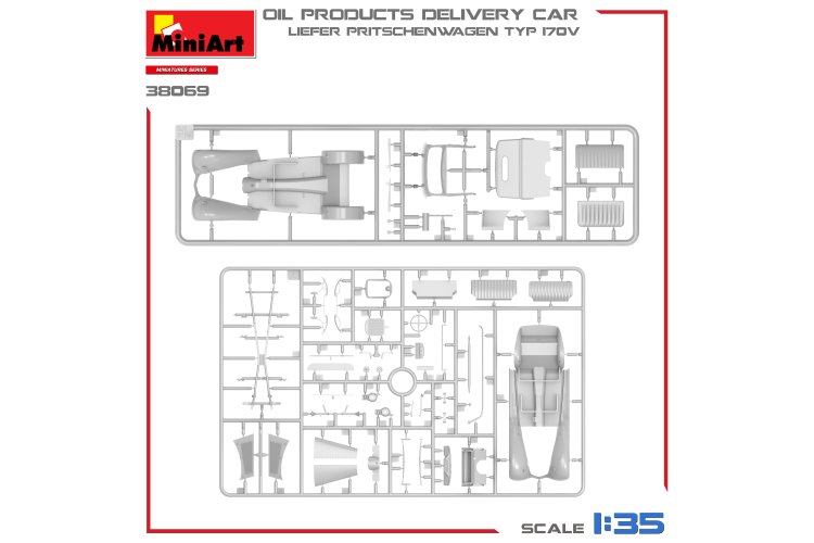 1:35 MiniArt 38069 Mercedes Liefer Pritschenwagen Typ 170V Oil Products Delivery Car - Min38069 9 - MIN38069