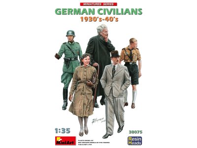 1:35 MiniArt 38075 German Civilians 1930-40s w/Resin Heads - Min38075 - MIN38075