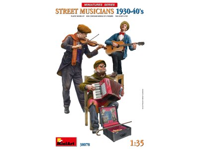 1:35 MiniArt 38078 Street Musicians - 3 Figures - Min38078 - MIN38078