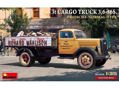 1:35 MiniArt 38079 Opel Blitz 3t Cargo Truck 3,6-36S. - Flatbed-Normal-Type - Min38079 1 - MIN38079