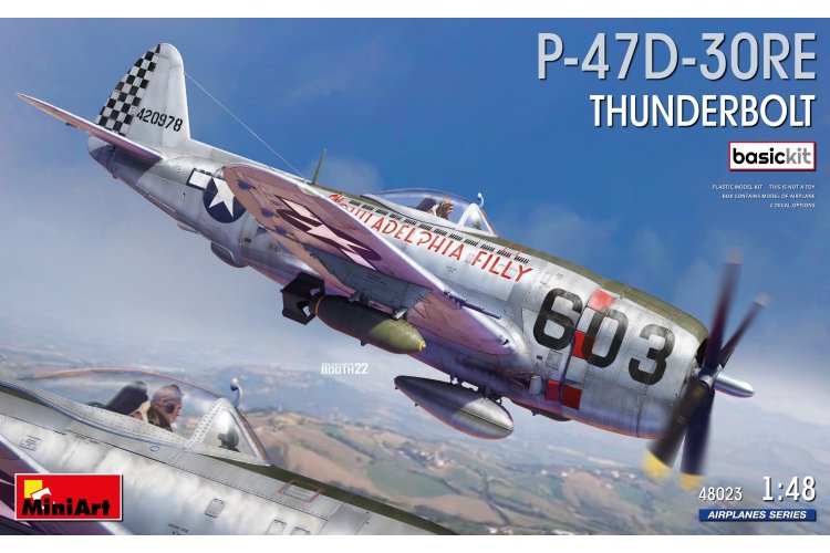 1:48 MiniArt 48023 P-47D-30RE Thunderbolt Plane - Basic Kit - Min48023 art 1 - MIN48023