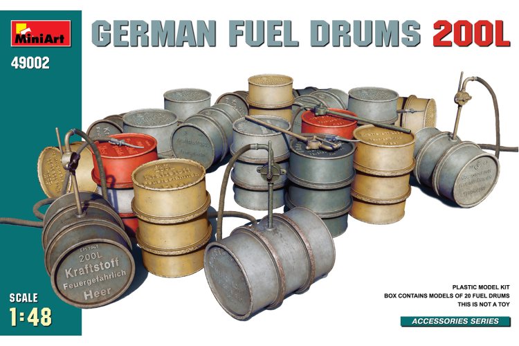 1:48 MiniArt 49002 German Fuel Drums 200L Set - Min49002 1 - MIN49002