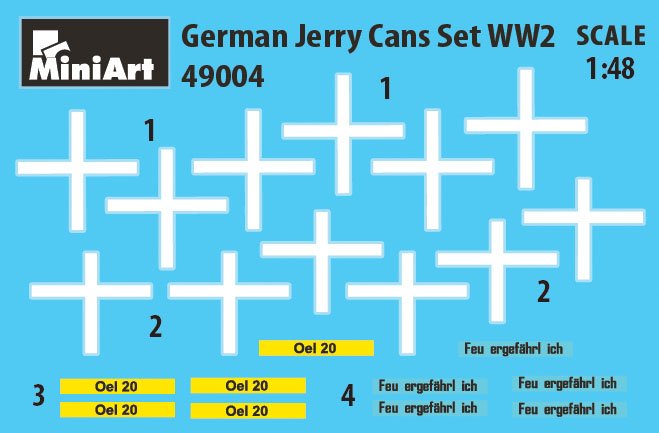 1:48 MiniArt 49004 German Jerry Cans WWII - Min49004 decal - MIN49004