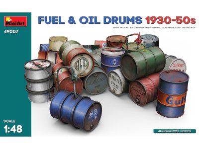 1:48 MiniArt 49007 Fuel & Oil Drums 1930-50s - Min49007 - MIN49007