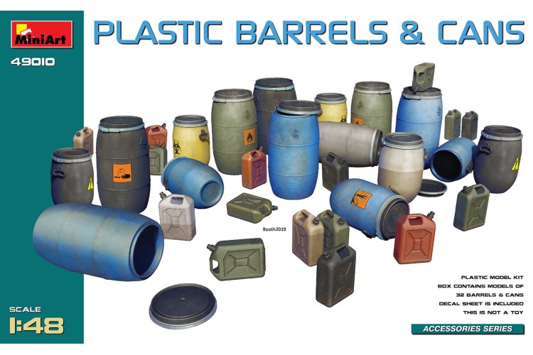 1:48 MiniArt 49010 Plastic Barrels and Cans for Diorama - Min49010 1 - MIN49010