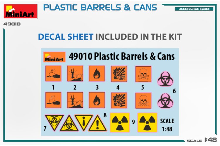 1:48 MiniArt 49010 Plastic Barrels and Cans for Diorama - Min49010 3 - MIN49010