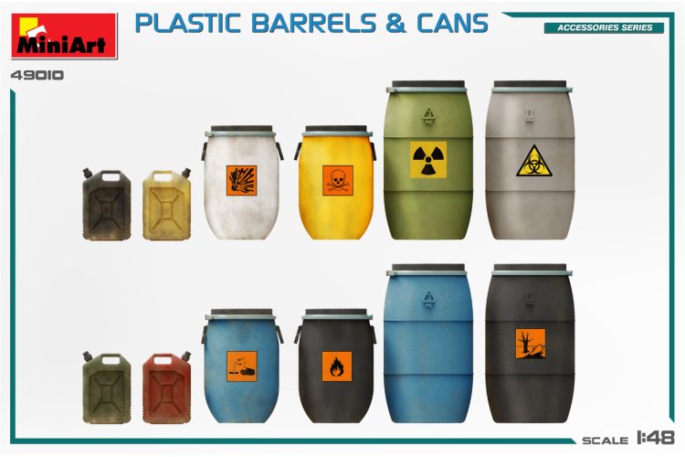 1:48 MiniArt 49010 Plastic Barrels and Cans for Diorama - Min49010 4 - MIN49010