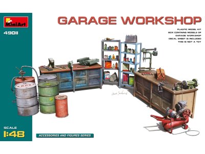 1:48 MiniArt 49011 Garage Werkplaats voor Diorama - Min49011 art - MIN49011