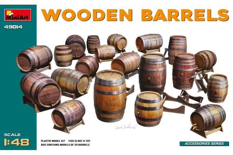 1:48 MiniArt 49014 Wooden Barrels for Diorama - Min49014 - MIN49014