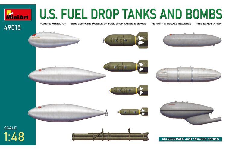 1:48 MinIArt 49015 U.S. Fuel Drop Tanks and Bombs - Min49015 1 - MIN49015