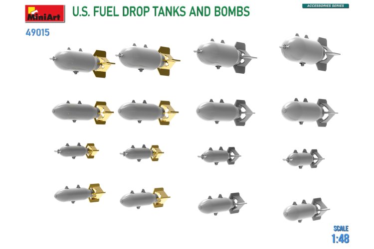 1:48 MinIArt 49015 U.S. Fuel Drop Tanks and Bombs - Min49015 5 - MIN49015