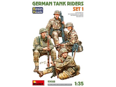 1:35 MiniArt 53022 German Tank Riders WWII - Set No. 1 - 4 Figures with Resin Heads - Min53022 1 - MIN53022