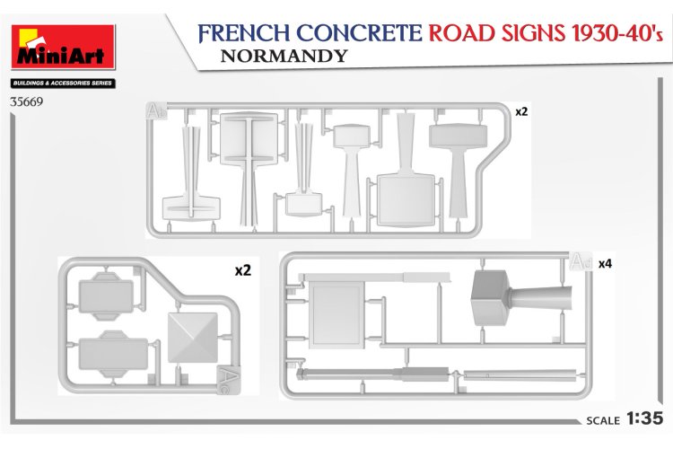 1:35 MiniArt 35669 French Concrete Road Signs 1930-40s Normandy - Mini35669 3 - MIN35669