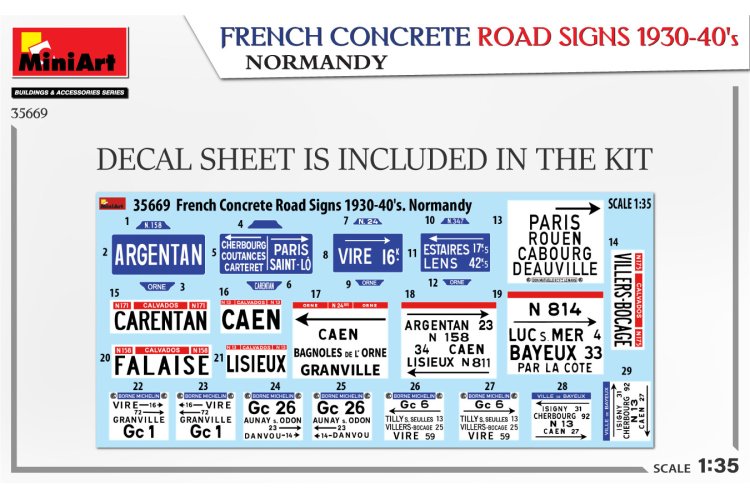 1:35 MiniArt 35669 French Concrete Road Signs 1930-40s Normandy - Mini35669 4 - MIN35669