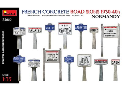 1:35 MiniArt 35669 French Concrete Road Signs 1930-40s Normandy - Mini35669 - MIN35669