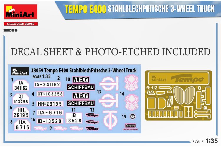 1:35 MiniArt 38059 Tempo A400 Stahblechprtische 3-W Truck - Mini38059 1 - MIN38059