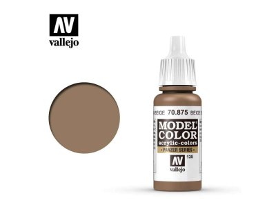 Vallejo 70875 Model Color Beige Brown - Acryl - Model color vallejo beige brown 70875 - VAL70875-XS