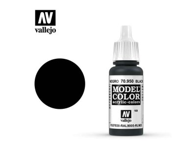 Vallejo 70950 Model Color Black - Acryl - Model color vallejo black 70950 - VAL70950-XS