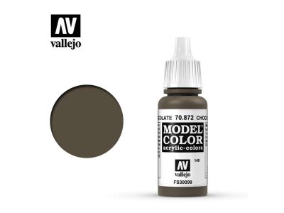 Vallejo 70872 Model Color Chocolate Brown - Acryl - Model color vallejo chocolate brown 70872 - VAL70872-XS