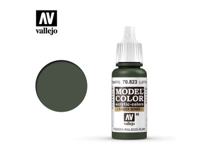 Vallejo 70823 Model Color Luftwaffe Camouflage Green - Acryl - Model color vallejo luftwaffe camouflage green 70823 - VAL70823-XS