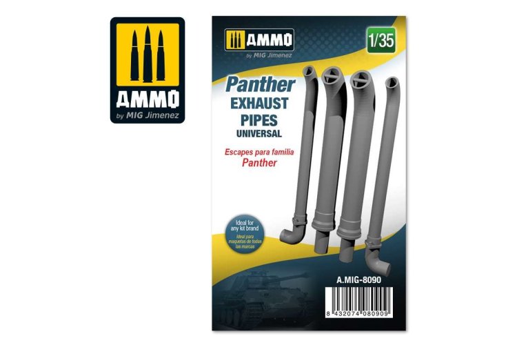 1:35 AMMO MIG 8090 Panther Exhaust Pipes - Universal - Panther exhausts pipes universal scale 1 - MIG8090