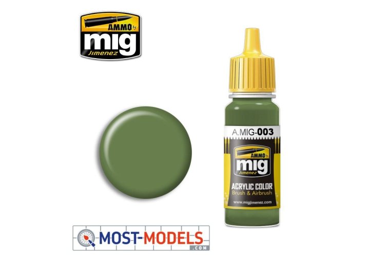 AMMO MIG 0003 Reseda Green RAL 6011 - Acryl - Ral 6011 resedagrun 0003 - MIG0003-XS