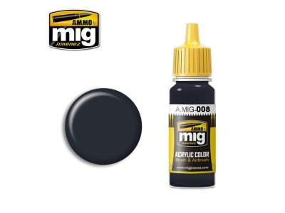 AMMO MIG 0008 Dark Grey RAL 7021 - Acryl - Ral 7021 dunkelgrau 0008 1 - MIG0008-XS