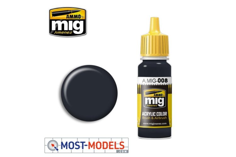 AMMO MIG 0008 Dark Grey RAL 7021 - Acryl - Ral 7021 dunkelgrau 0008 - MIG0008-XS