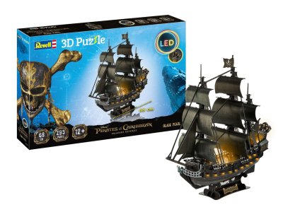 Revell 00155 Black Pearl Ship - LED Edition - Rev00155 black pearl led edition revell 3d puzzle met verlichting 00155 black pearl led edition 01aa - REV00155