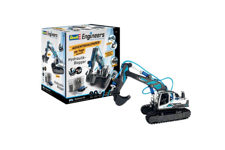 1:24 Revell 01054 Hydraulische Graafmachine - Engineers - Adventskalender - Rev01054 advent calendar engineers excavator revell engineers bouwen verkennen ontdekken 01054 adventskalender engineers excavator 01 - REV01054