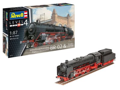 1:87 Revell 02171 Express locomotive BR 02 & Tender 2'2'T30 - Rev02171 schnellzuglokomotive br 02 u tender 2 2 t30 01 - REV02171