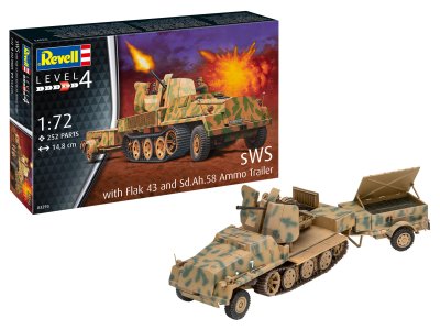 1:72 Revell 03293 sWS mit Flak-Aufbau als Sfl. mit 3,7cm Flak 43 - Rev03293 - REV03293