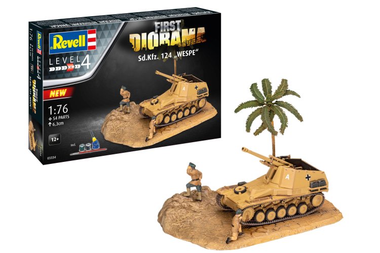 1:76 Revell 03334 First Diorama Set - Sd.Kfz. 124 Wespe - Starter Kit - Rev03334a 1 - REV03334